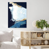Shop Blue in Gold III Canvas Print a painted abstract themed framed canvas wall art print from The Print Emporium artwork collection - Buy Australian made fine art painting style stretched canvas prints for the home and your interior decor space, TPE-PC-WZ120-CA-35X46-NF