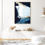 Shop Blue in Gold III Canvas Print a painted abstract themed framed canvas wall art print from The Print Emporium artwork collection - Buy Australian made fine art painting style stretched canvas prints for the home and your interior decor space, TPE-PC-WZ120-CA-35X46-NF