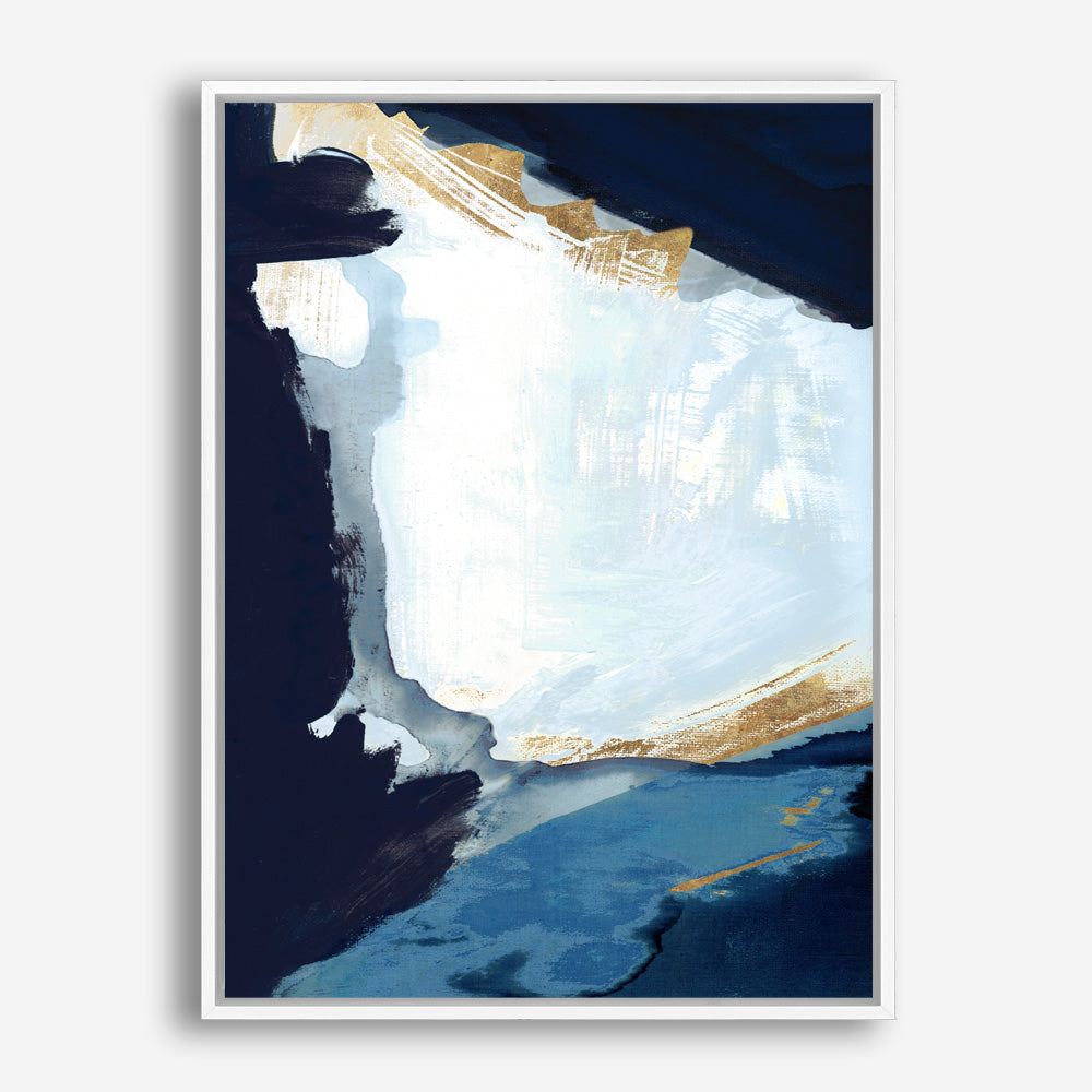 Shop Blue in Gold III Canvas Print a painted abstract themed framed canvas wall art print from The Print Emporium artwork collection - Buy Australian made fine art painting style stretched canvas prints for the home and your interior decor space, TPE-PC-WZ120-CA-35X46-NF