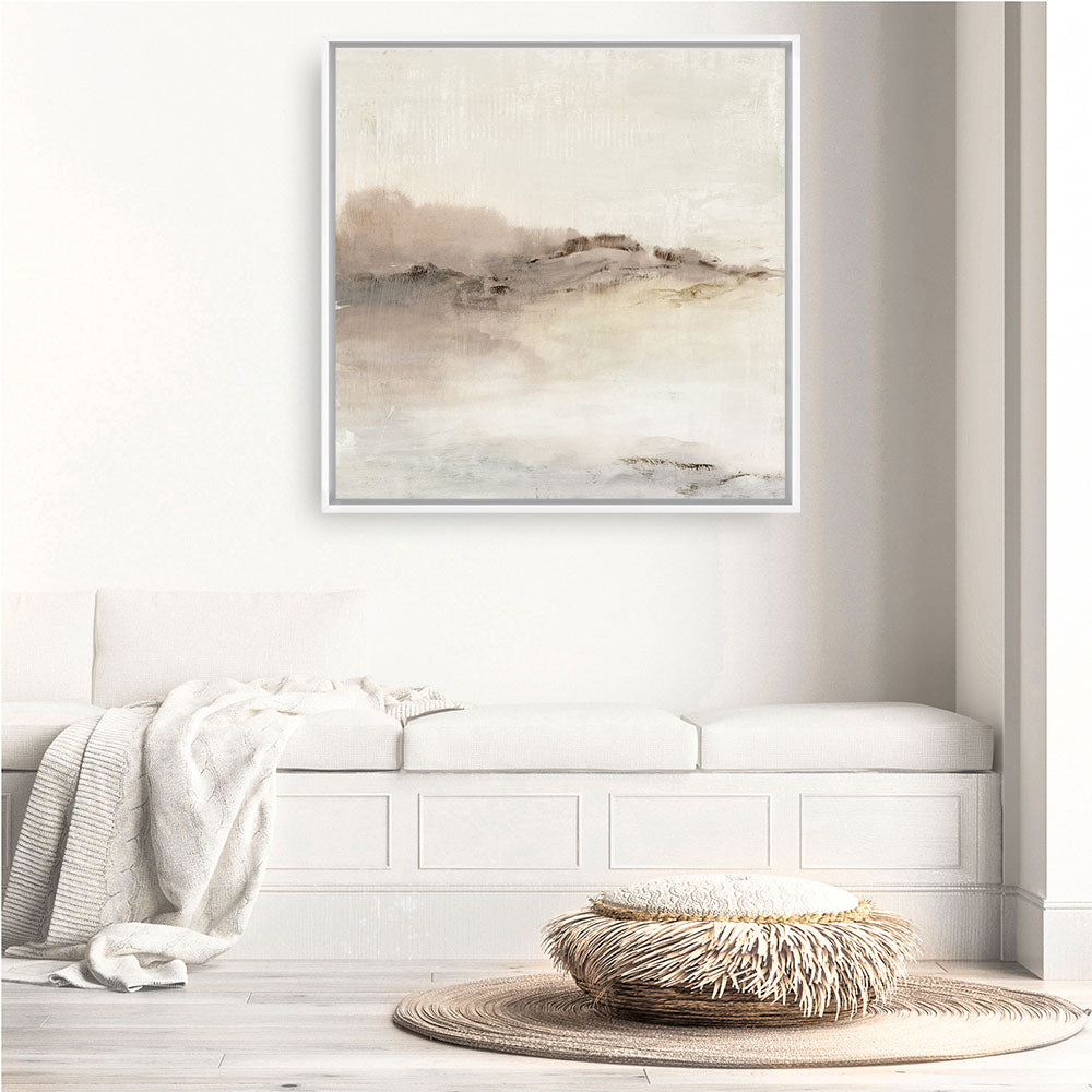 Shop Blush Horizon I (Square) Canvas Print a painted abstract themed framed canvas wall art print from The Print Emporium artwork collection - Buy Australian made fine art painting style stretched canvas prints for the home and your interior decor space, TPE-PC-EZ896-CA-40X40-NF