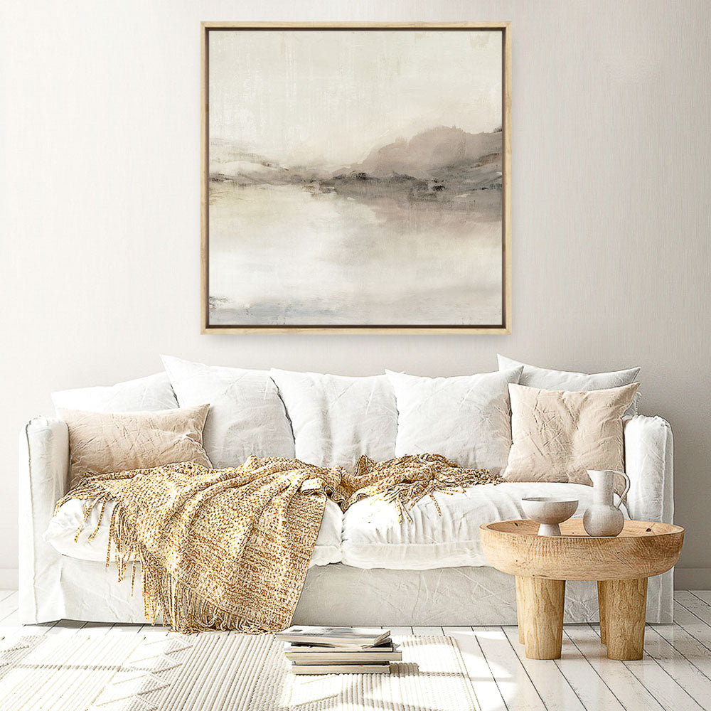 Shop Blush Horizon II (Square) Canvas Print a painted abstract themed framed canvas wall art print from The Print Emporium artwork collection - Buy Australian made fine art painting style stretched canvas prints for the home and your interior decor space, TPE-PC-EZ897-CA-40X40-NF