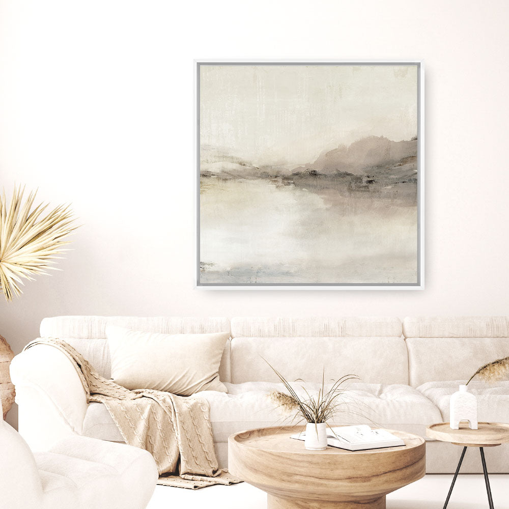 Shop Blush Horizon II (Square) Canvas Print a painted abstract themed framed canvas wall art print from The Print Emporium artwork collection - Buy Australian made fine art painting style stretched canvas prints for the home and your interior decor space, TPE-PC-EZ897-CA-40X40-NF