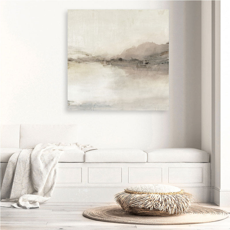 Shop Blush Horizon II (Square) Canvas Print a painted abstract themed framed canvas wall art print from The Print Emporium artwork collection - Buy Australian made fine art painting style stretched canvas prints for the home and your interior decor space, TPE-PC-EZ897-CA-40X40-NF