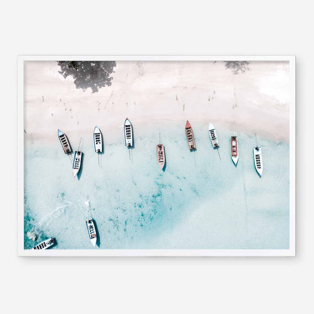 Shop Boats From Above Photo Art Print a coastal themed photography wall art print from The Print Emporium wall artwork collection - Buy Australian made fine art poster and framed prints for the home and your interior decor, TPE-793-AP