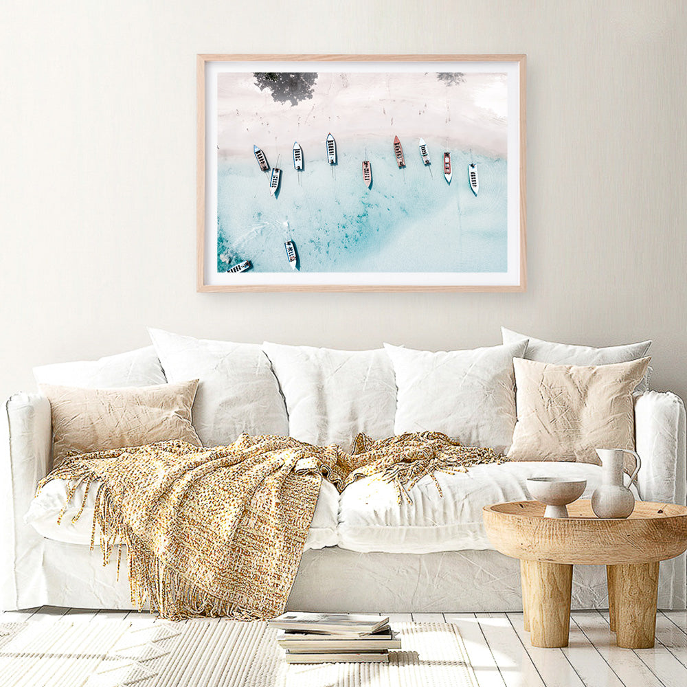Shop Boats From Above Photo Art Print a coastal themed photography wall art print from The Print Emporium wall artwork collection - Buy Australian made fine art poster and framed prints for the home and your interior decor, TPE-793-AP