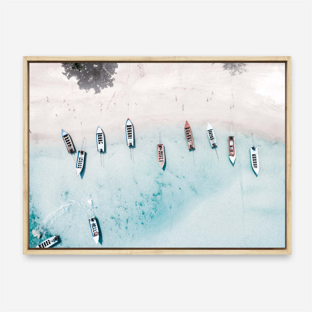 Shop Boats From Above Photo Canvas Print a coastal themed photography framed stretched canvas print from The Print Emporium wall artwork collection - Buy Australian made prints for the home and your interior decor space, TPE-793-CA-35X46-NF
