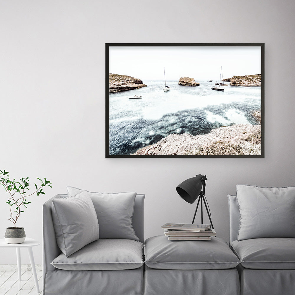 Shop Boats In The Bay Photo Art Print a coastal themed photography wall art print from The Print Emporium wall artwork collection - Buy Australian made fine art poster and framed prints for the home and your interior decor, TPE-1070-AP