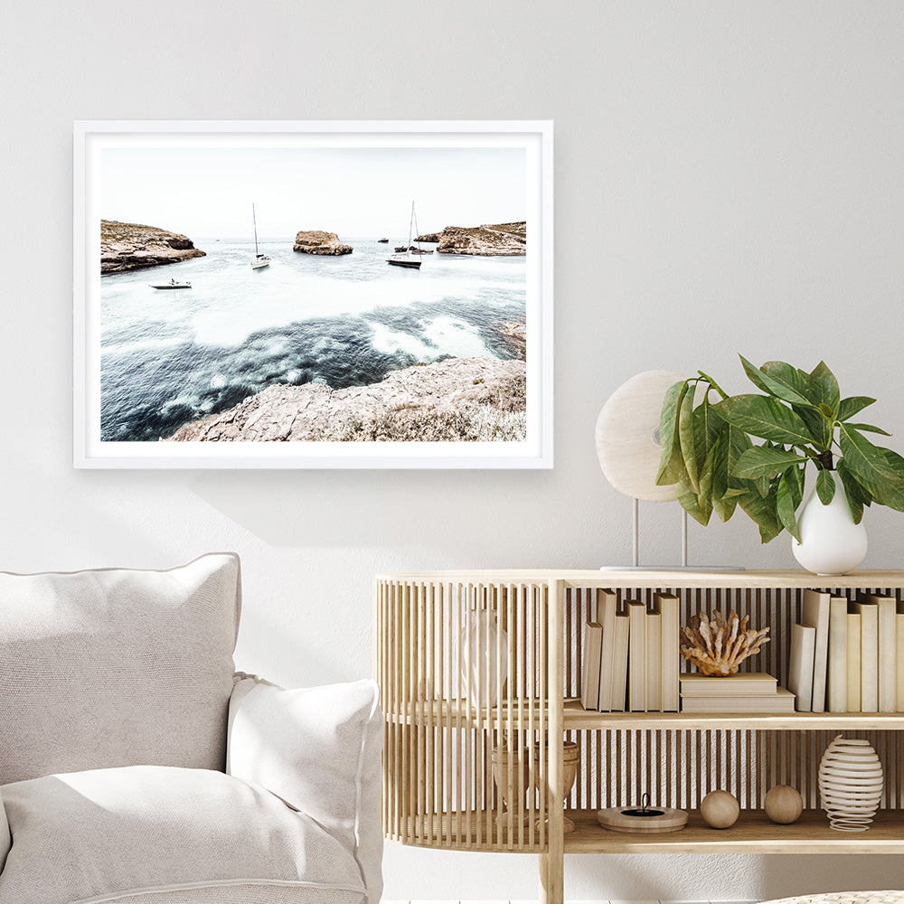 Shop Boats In The Bay Photo Art Print a coastal themed photography wall art print from The Print Emporium wall artwork collection - Buy Australian made fine art poster and framed prints for the home and your interior decor, TPE-1070-AP