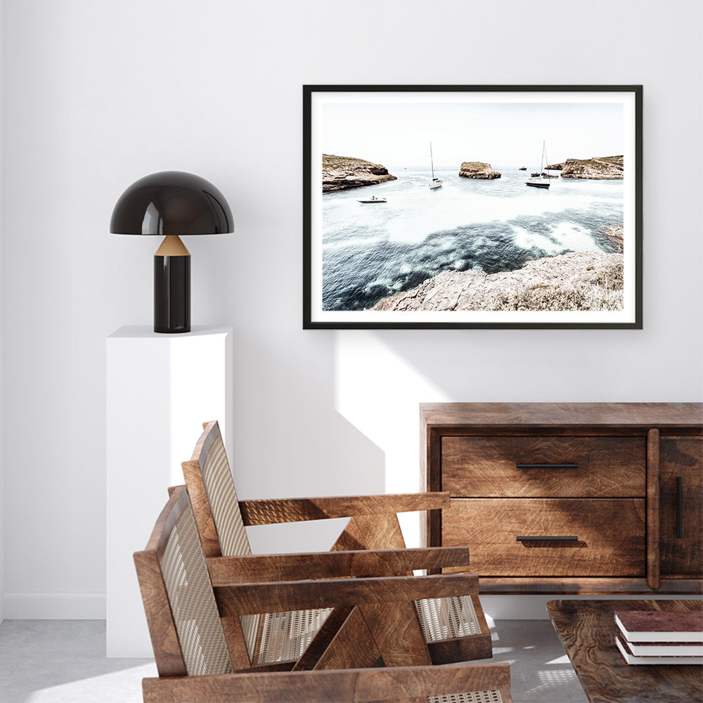 Shop Boats In The Bay Photo Art Print a coastal themed photography wall art print from The Print Emporium wall artwork collection - Buy Australian made fine art poster and framed prints for the home and your interior decor, TPE-1070-AP