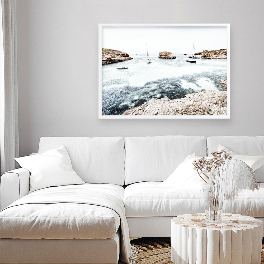 Shop Boats In The Bay Photo Art Print a coastal themed photography wall art print from The Print Emporium wall artwork collection - Buy Australian made fine art poster and framed prints for the home and your interior decor, TPE-1070-AP