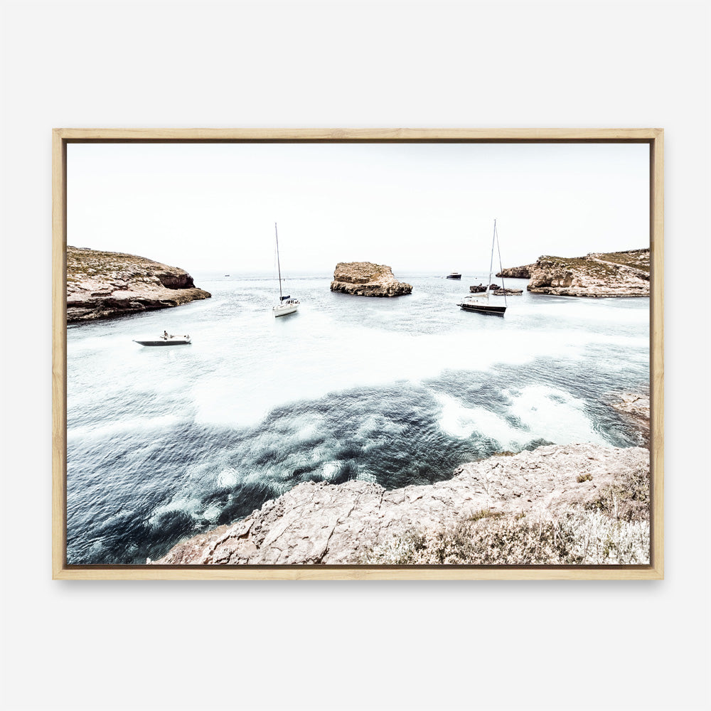 Shop Boats In The Bay Photo Canvas Print a coastal themed photography framed stretched canvas print from The Print Emporium wall artwork collection - Buy Australian made prints for the home and your interior decor space, TPE-1070-CA-35X46-NF