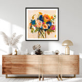 Shop Boho Blooms (Square) Art Print a floral themed painted wall art print from The Print Emporium wall artwork collection - Buy Australian made fine art painting style poster and framed prints for the home and your interior decor room