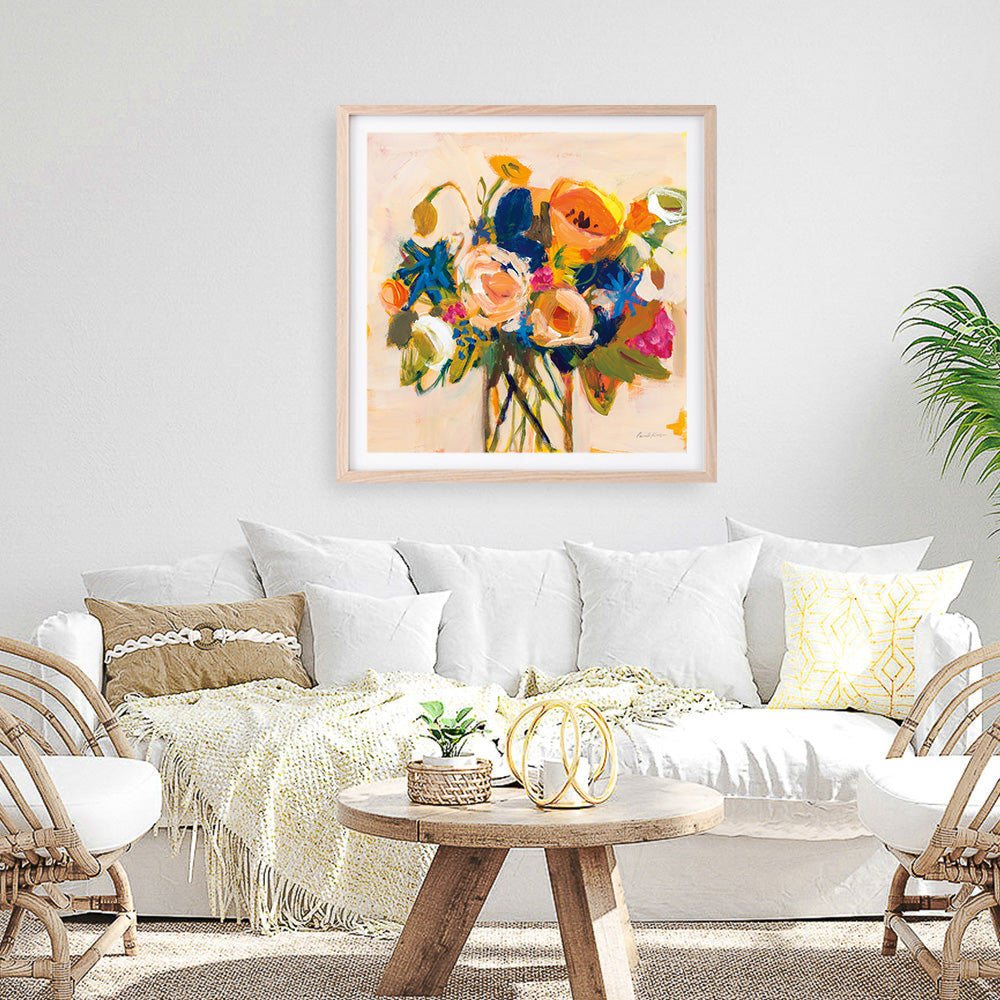 Shop Boho Blooms (Square) Art Print a floral themed painted wall art print from The Print Emporium wall artwork collection - Buy Australian made fine art painting style poster and framed prints for the home and your interior decor room