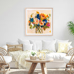 Shop Boho Blooms (Square) Art Print a floral themed painted wall art print from The Print Emporium wall artwork collection - Buy Australian made fine art painting style poster and framed prints for the home and your interior decor room