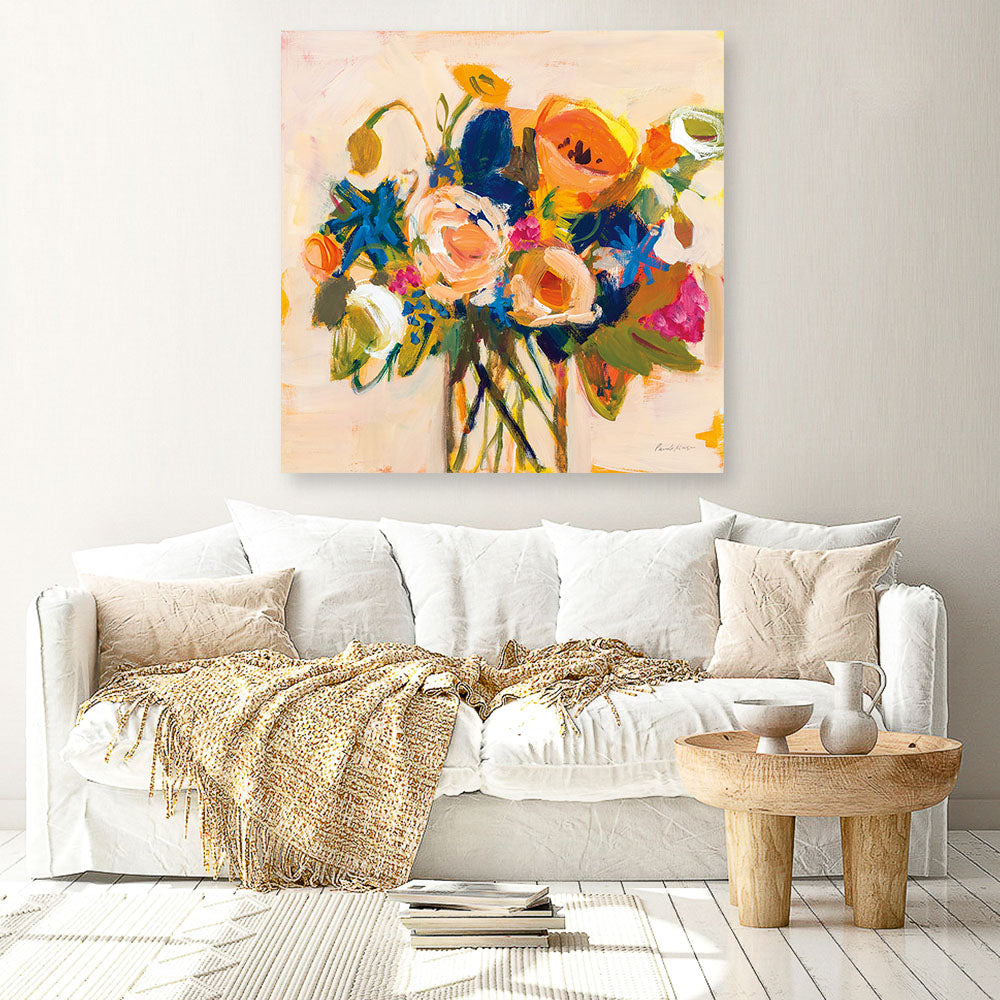 Shop Boho Blooms (Square) Canvas Print a floral themed painted framed canvas wall art print from The Print Emporium artwork collection - Buy Australian made fine art painting style stretched canvas prints for the home and your interior decor space, TPE-WA-70540-CA-40X40-NF