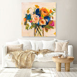 Shop Boho Blooms (Square) Canvas Print a floral themed painted framed canvas wall art print from The Print Emporium artwork collection - Buy Australian made fine art painting style stretched canvas prints for the home and your interior decor space, TPE-WA-70540-CA-40X40-NF