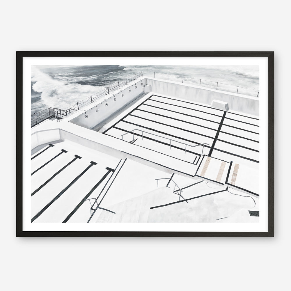 Shop Bondi Icebergs Pool Art Print a coastal themed painted wall art print from The Print Emporium wall artwork collection - Buy Australian made fine art painting style poster and framed prints for the home and your interior decor room, TPE-332-AP