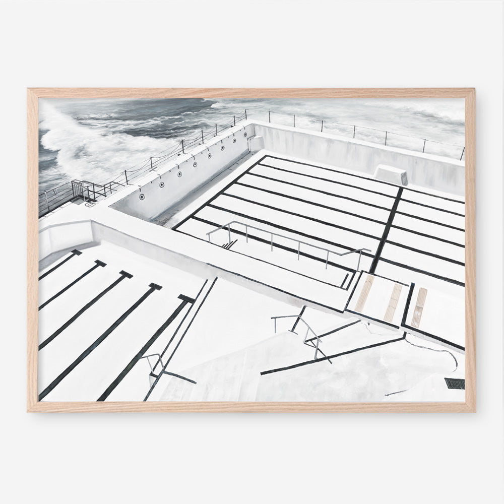 Shop Bondi Icebergs Pool Art Print a coastal themed painted wall art print from The Print Emporium wall artwork collection - Buy Australian made fine art painting style poster and framed prints for the home and your interior decor room, TPE-332-AP