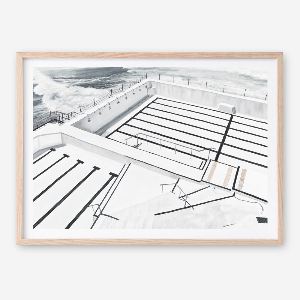 Shop Bondi Icebergs Pool Art Print a coastal themed painted wall art print from The Print Emporium wall artwork collection - Buy Australian made fine art painting style poster and framed prints for the home and your interior decor room, TPE-332-AP