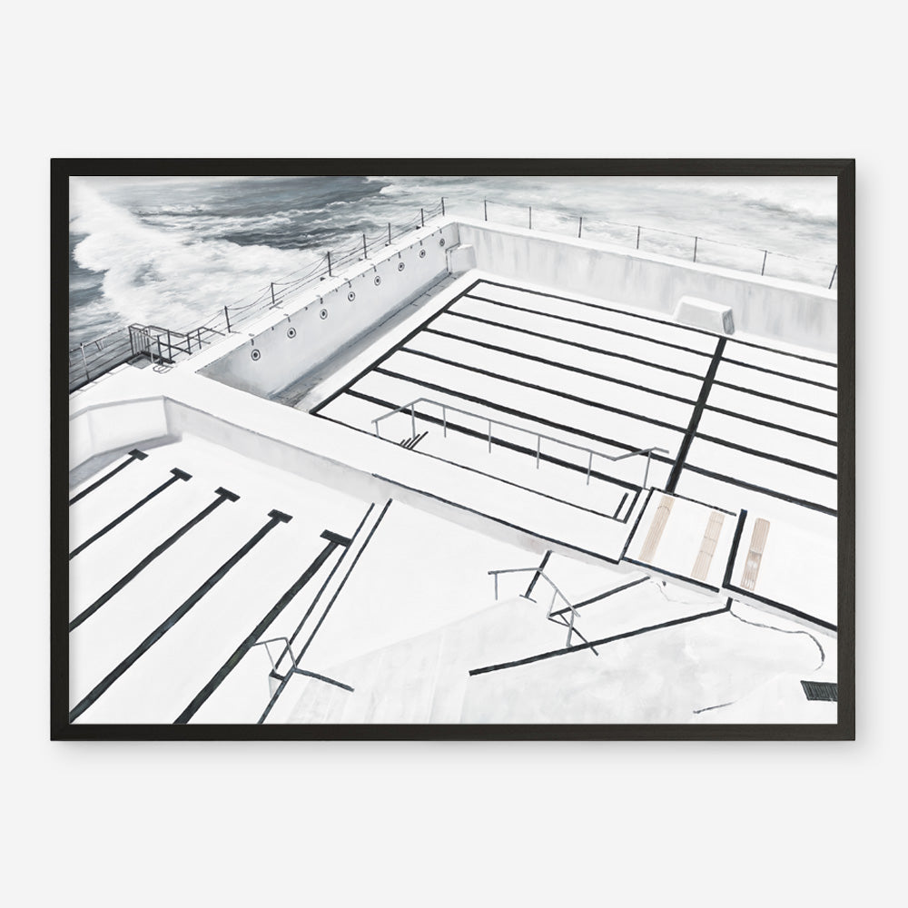 Shop Bondi Icebergs Pool Art Print a coastal themed painted wall art print from The Print Emporium wall artwork collection - Buy Australian made fine art painting style poster and framed prints for the home and your interior decor room, TPE-332-AP