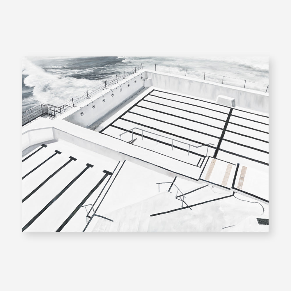 Shop Bondi Icebergs Pool Art Print a coastal themed painted wall art print from The Print Emporium wall artwork collection - Buy Australian made fine art painting style poster and framed prints for the home and your interior decor room, TPE-332-AP