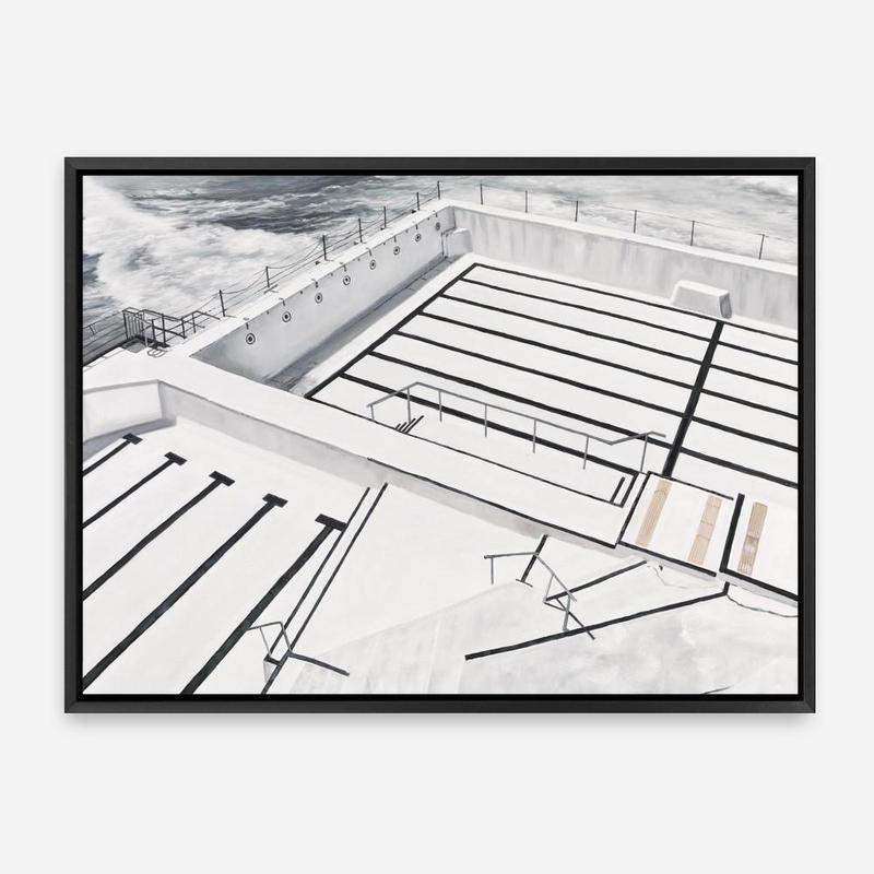 Shop Bondi Icebergs Pool Canvas Print a coastal themed painted framed canvas wall art print from The Print Emporium artwork collection - Buy Australian made fine art painting style stretched canvas prints for the home and your interior decor space, TPE-332-CA-35X46-NF