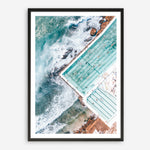 Shop Bondi Pool Aerial I Photo Art Print a coastal themed photography wall art print from The Print Emporium wall artwork collection - Buy Australian made fine art poster and framed prints for the home and your interior decor, TPE-1260-AP