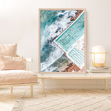 Shop Bondi Pool Aerial I Photo Art Print a coastal themed photography wall art print from The Print Emporium wall artwork collection - Buy Australian made fine art poster and framed prints for the home and your interior decor, TPE-1260-AP