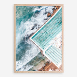 Shop Bondi Pool Aerial I Photo Art Print a coastal themed photography wall art print from The Print Emporium wall artwork collection - Buy Australian made fine art poster and framed prints for the home and your interior decor, TPE-1260-AP