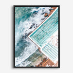 Shop Bondi Pool Aerial I Photo Canvas Print a coastal themed photography framed stretched canvas print from The Print Emporium wall artwork collection - Buy Australian made prints for the home and your interior decor space, TPE-1260-CA-35X46-NF