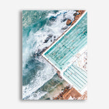 Shop Bondi Pool Aerial I Photo Canvas Print a coastal themed photography framed stretched canvas print from The Print Emporium wall artwork collection - Buy Australian made prints for the home and your interior decor space, TPE-1260-CA-35X46-NF
