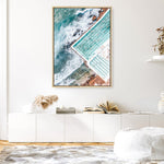 Shop Bondi Pool Aerial I Photo Canvas Print a coastal themed photography framed stretched canvas print from The Print Emporium wall artwork collection - Buy Australian made prints for the home and your interior decor space, TPE-1260-CA-35X46-NF