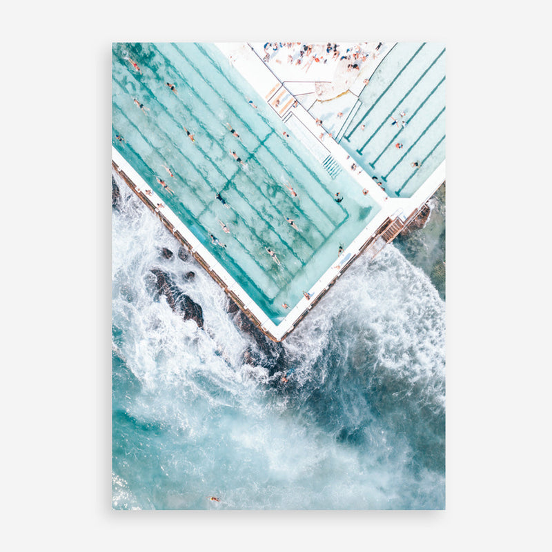 Shop Bondi Pool Aerial II Photo Art Print a coastal themed photography wall art print from The Print Emporium wall artwork collection - Buy Australian made fine art poster and framed prints for the home and your interior decor, TPE-1262-AP