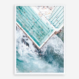 Shop Bondi Pool Aerial II Photo Art Print a coastal themed photography wall art print from The Print Emporium wall artwork collection - Buy Australian made fine art poster and framed prints for the home and your interior decor, TPE-1262-AP