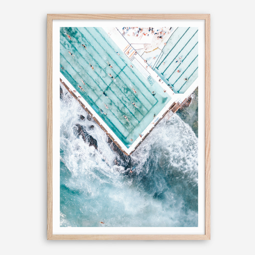 Shop Bondi Pool Aerial II Photo Art Print a coastal themed photography wall art print from The Print Emporium wall artwork collection - Buy Australian made fine art poster and framed prints for the home and your interior decor, TPE-1262-AP