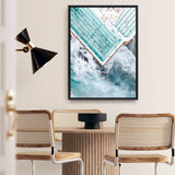 Shop Bondi Pool Aerial II Photo Canvas Print a coastal themed photography framed stretched canvas print from The Print Emporium wall artwork collection - Buy Australian made prints for the home and your interior decor space, TPE-1262-CA-35X46-NF