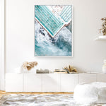 Shop Bondi Pool Aerial II Photo Canvas Print a coastal themed photography framed stretched canvas print from The Print Emporium wall artwork collection - Buy Australian made prints for the home and your interior decor space, TPE-1262-CA-35X46-NF