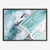 Shop Bondi Pool Aerial III Photo Art Print a coastal themed photography wall art print from The Print Emporium wall artwork collection - Buy Australian made fine art poster and framed prints for the home and your interior decor, TPE-1263-AP