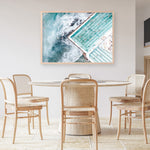 Shop Bondi Pool Aerial III Photo Art Print a coastal themed photography wall art print from The Print Emporium wall artwork collection - Buy Australian made fine art poster and framed prints for the home and your interior decor, TPE-1263-AP