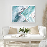 Shop Bondi Pool Aerial III Photo Art Print a coastal themed photography wall art print from The Print Emporium wall artwork collection - Buy Australian made fine art poster and framed prints for the home and your interior decor, TPE-1263-AP