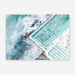 Shop Bondi Pool Aerial III Photo Art Print a coastal themed photography wall art print from The Print Emporium wall artwork collection - Buy Australian made fine art poster and framed prints for the home and your interior decor, TPE-1263-AP