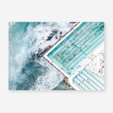 Shop Bondi Pool Aerial III Photo Art Print a coastal themed photography wall art print from The Print Emporium wall artwork collection - Buy Australian made fine art poster and framed prints for the home and your interior decor, TPE-1263-AP