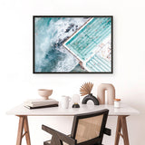 Shop Bondi Pool Aerial III Photo Art Print a coastal themed photography wall art print from The Print Emporium wall artwork collection - Buy Australian made fine art poster and framed prints for the home and your interior decor, TPE-1263-AP