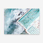 Shop Bondi Pool Aerial III Photo Canvas Print a coastal themed photography framed stretched canvas print from The Print Emporium wall artwork collection - Buy Australian made prints for the home and your interior decor space, TPE-1263-CA-35X46-NF