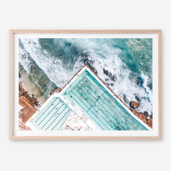 Shop Bondi Pool Aerial IV Photo Art Print a coastal themed photography wall art print from The Print Emporium wall artwork collection - Buy Australian made fine art poster and framed prints for the home and your interior decor, TPE-1264-AP