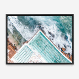 Shop Bondi Pool Aerial IV Photo Canvas Print a coastal themed photography framed stretched canvas print from The Print Emporium wall artwork collection - Buy Australian made prints for the home and your interior decor space, TPE-1264-CA-35X46-NF