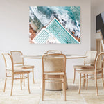 Shop Bondi Pool Aerial IV Photo Canvas Print a coastal themed photography framed stretched canvas print from The Print Emporium wall artwork collection - Buy Australian made prints for the home and your interior decor space, TPE-1264-CA-35X46-NF