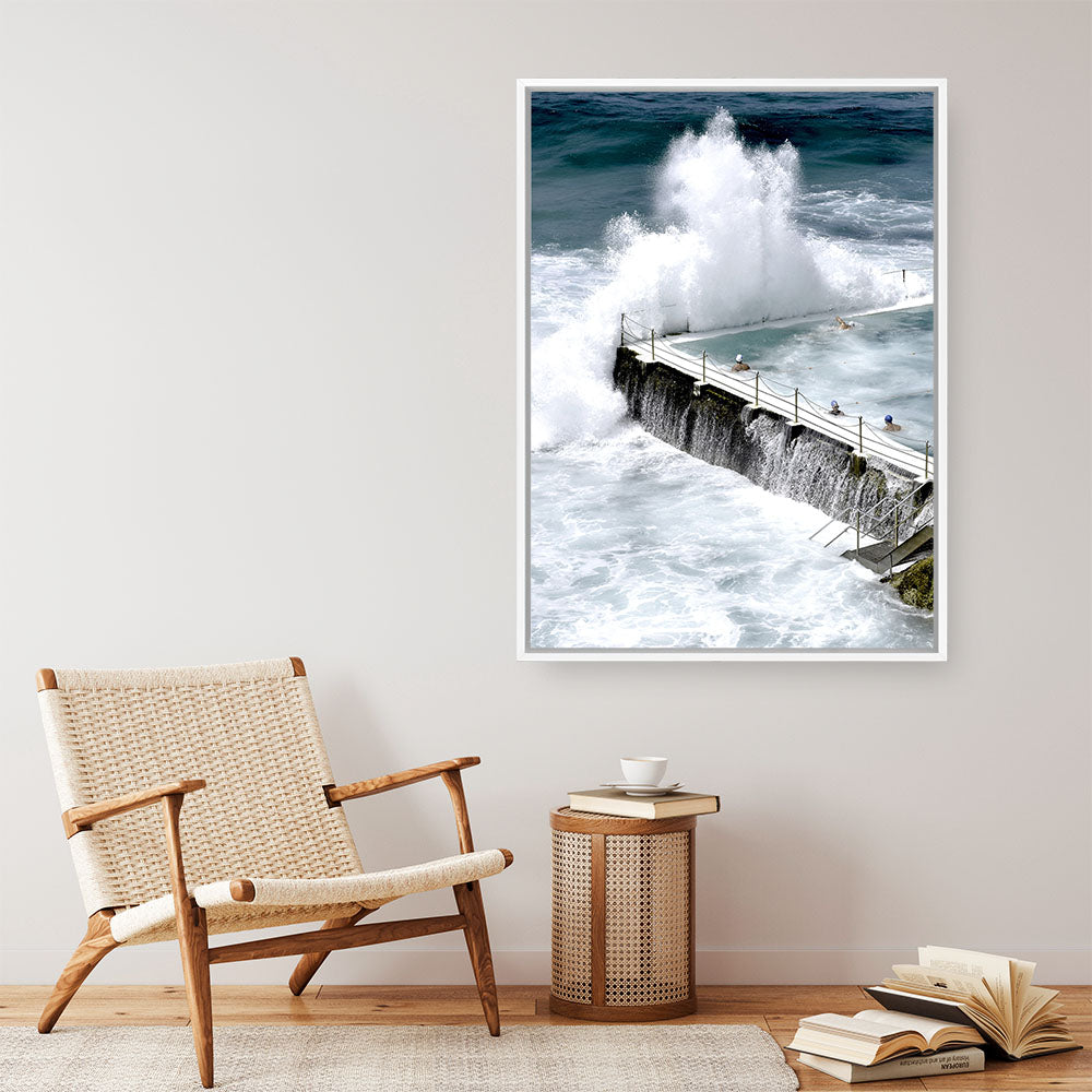 Shop Bondi Storm I Photo Canvas Print a coastal themed photography framed stretched canvas print from The Print Emporium wall artwork collection - Buy Australian made prints for the home and your interior decor space, TPE-144-CA-35X46-NF