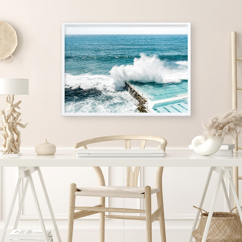 Shop Bondi Swimming Pool I Photo Art Print a coastal themed photography wall art print from The Print Emporium wall artwork collection - Buy Australian made fine art poster and framed prints for the home and your interior decor, TPE-1238-AP
