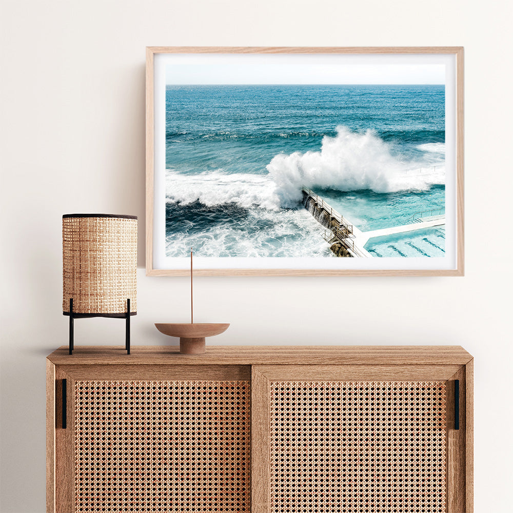 Shop Bondi Swimming Pool I Photo Art Print a coastal themed photography wall art print from The Print Emporium wall artwork collection - Buy Australian made fine art poster and framed prints for the home and your interior decor, TPE-1238-AP